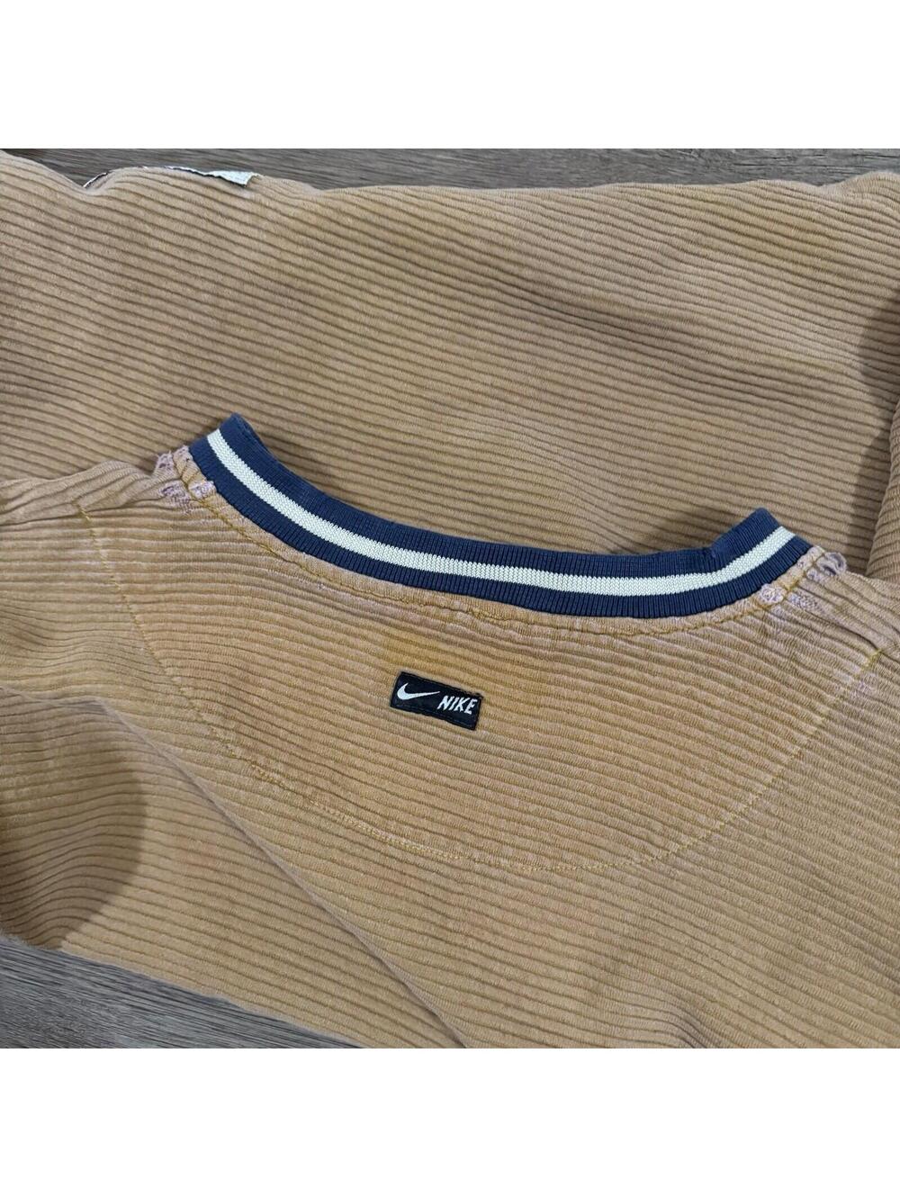 Vintage 90s Nike Cross Training Gym Corduroy Sweater V-Neck - Picture 6 of 11